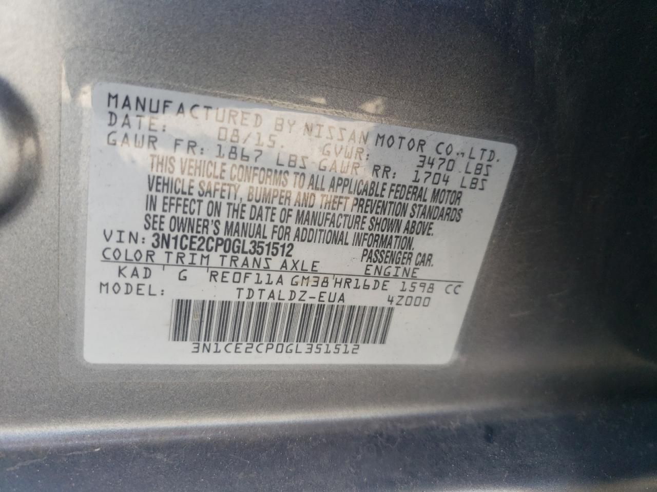 2016 Nissan Versa Note s