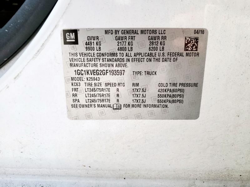 2016 Chevrolet Silverado K2500 Heavy Duty LT