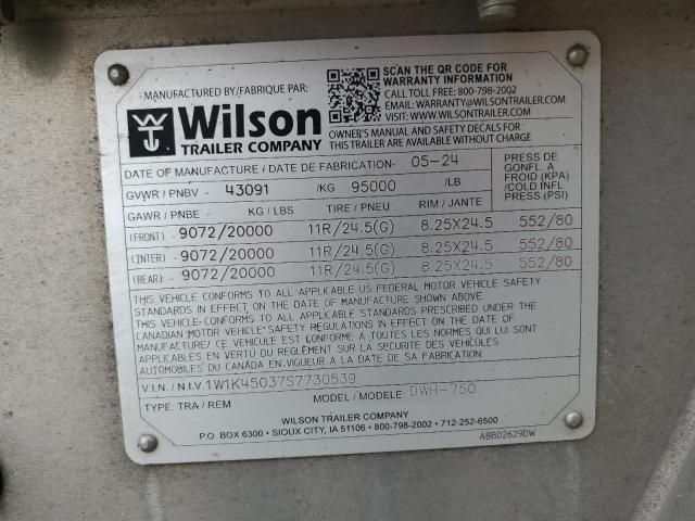 2025 Wilson DWH-750 Grain Trailer