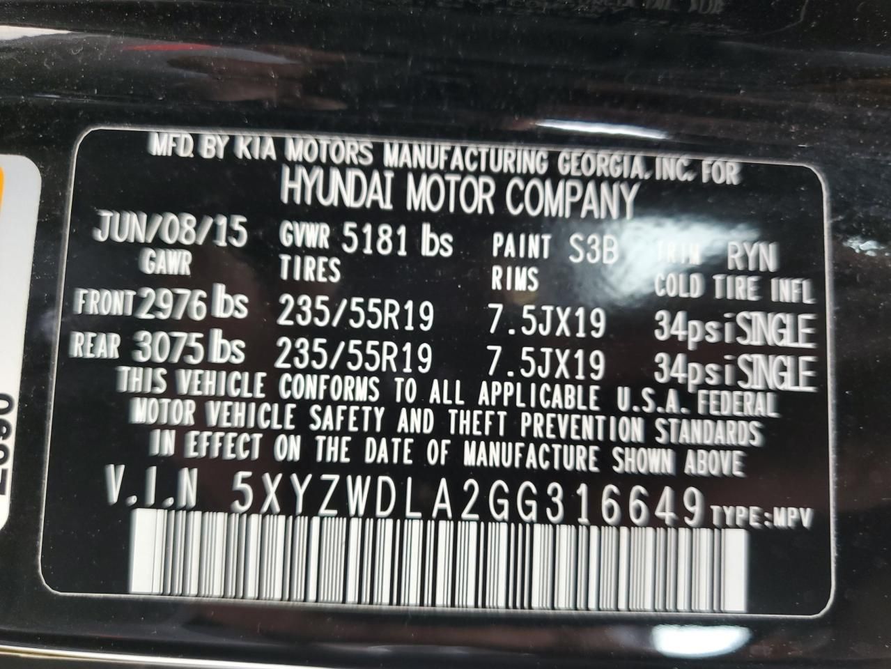 2016 Hyundai Santa fe Sport 2.0t