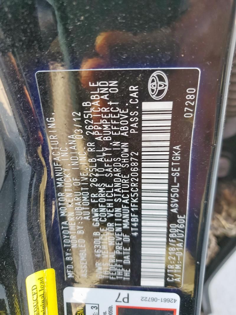 2012 Toyota Camry Base
