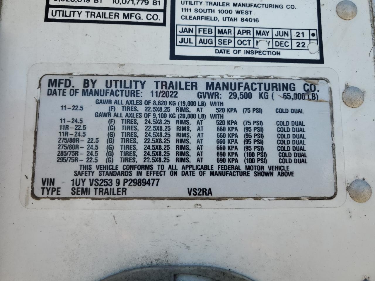 2023 Utility VS2RA Refrigerated Van Trailer