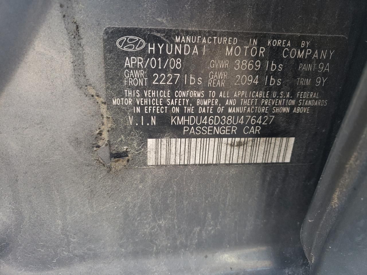 2008 Hyundai Elantra gls