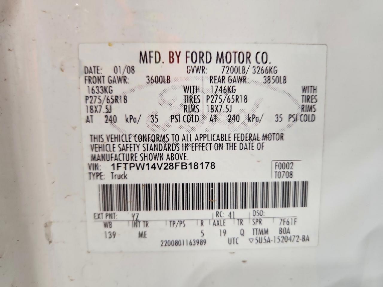 2008 Ford F150 Supercrew
