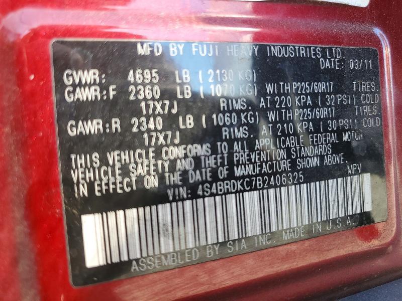 2011 Subaru Outback 3.6r Limited