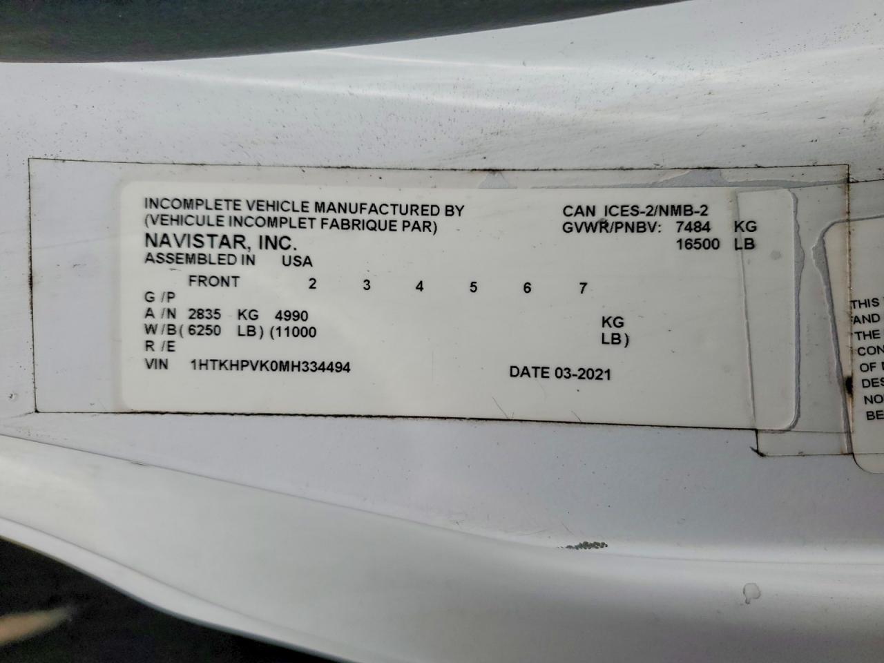 2021 Chevrolet 2021 GM GM515 BOX Truck