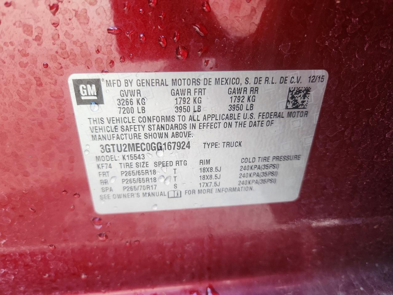 2016 GMC Sierra K1500 SLE