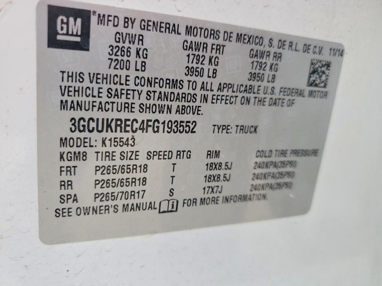 2015 Chevrolet Silverado K1500 LT