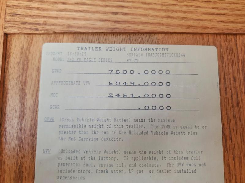 1997 Jayco Jay 1997 Jayco Eagle 262