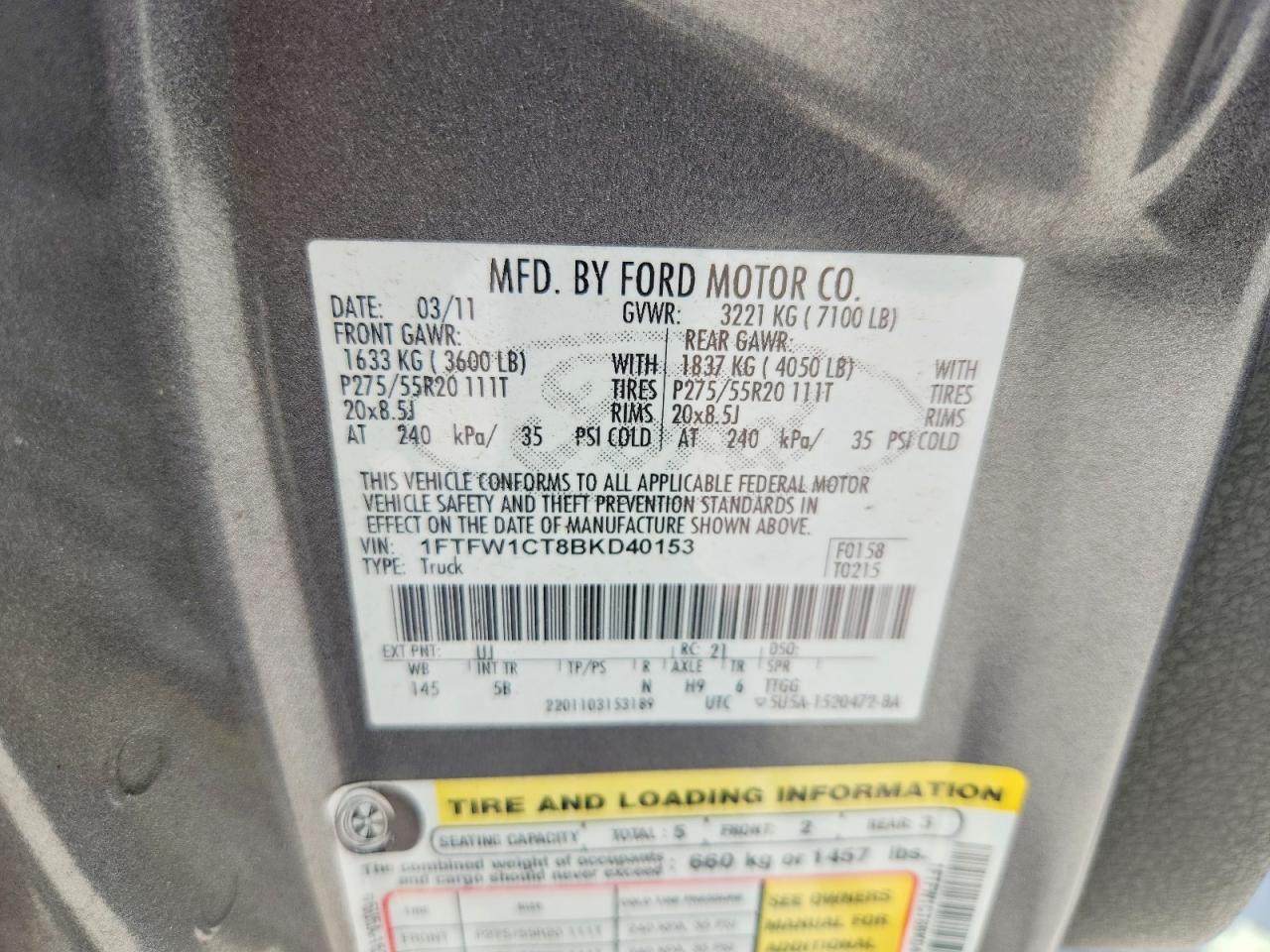 2011 Ford F150 Supercrew