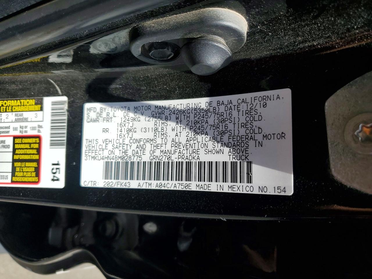 2011 Toyota Tacoma Double Cab Prerunner Long BED