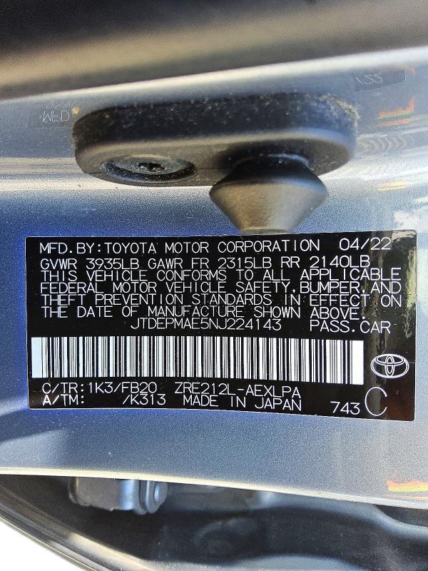2022 Toyota Corolla le