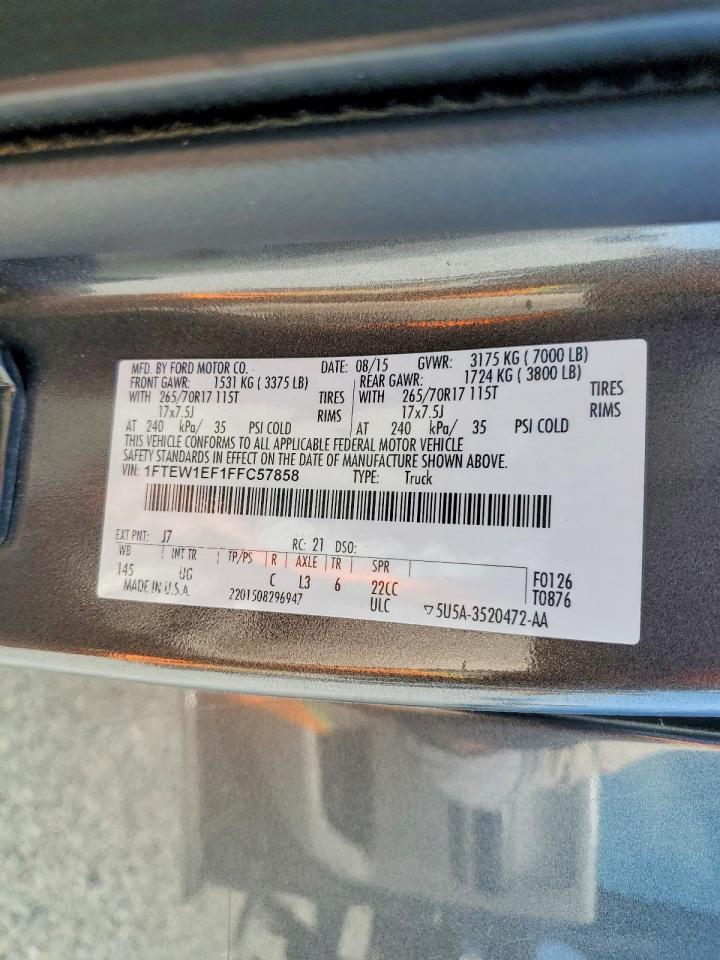 2015 Ford F150 Supercrew