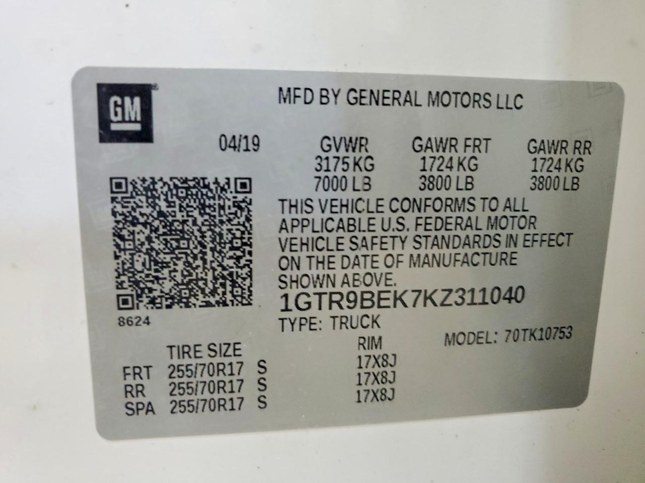 2019 GMC Sierra K1500 SLE