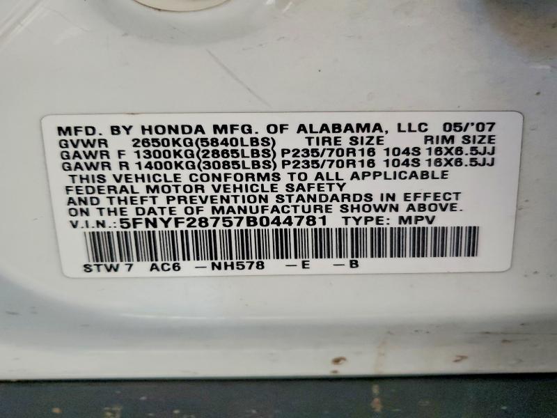 2007 Honda Pilot exl