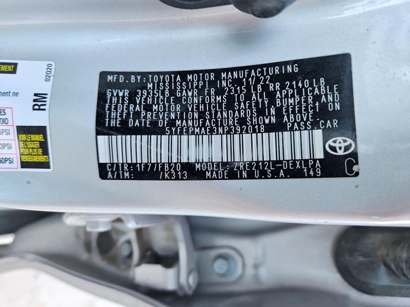 2022 Toyota Corolla le