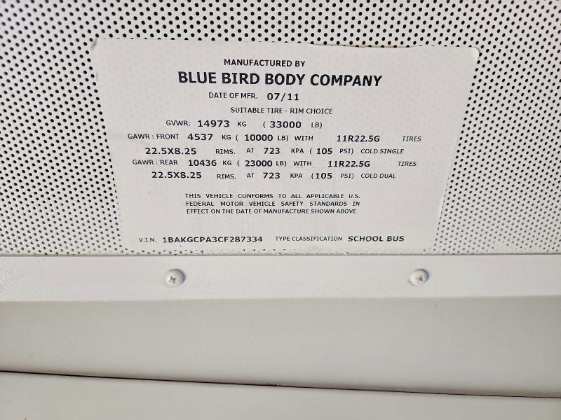 2012 Blub 2012 Bluebird Vision-School Bus