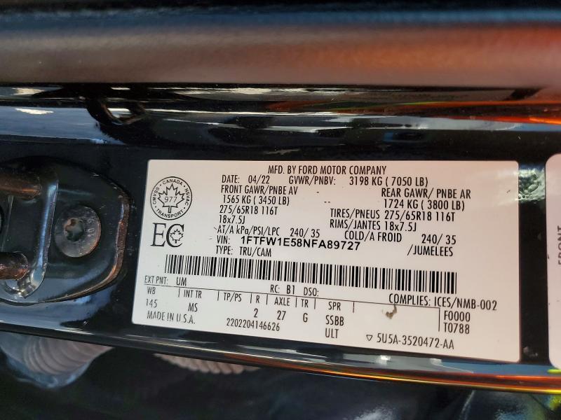 2022 Ford F150 Supercrew