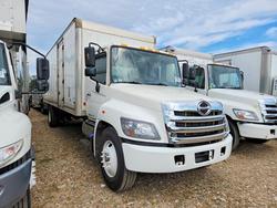 Salvage trucks for sale at Brookhaven, NY auction: 2015 Hino 338 BOX Truck