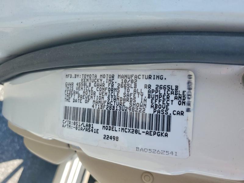 2003 Toyota Avalon xls