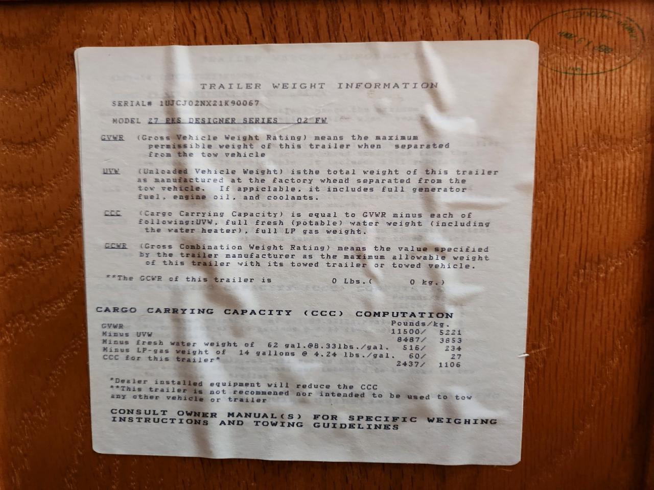 1999 Other 2002 Jayco Designer Camper