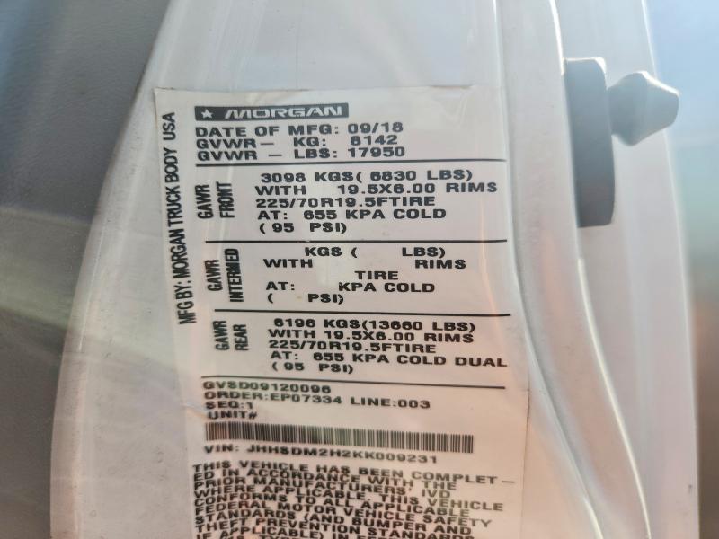 2019 Hino 195DR BOX Truck