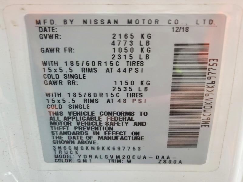 2019 Nissan NV200 SV