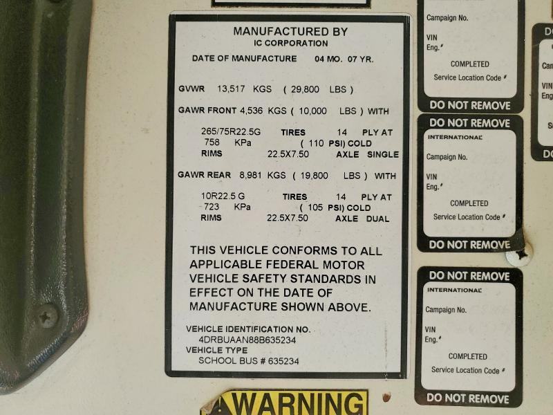 2008 Ic Bus PB105 School Bus