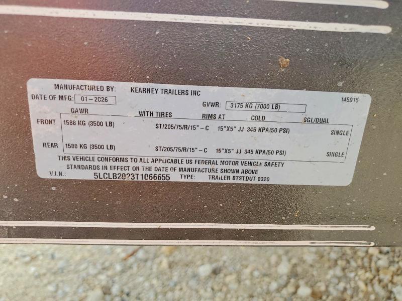 2026 Kearney Btstdut 8320 Utility Trailer