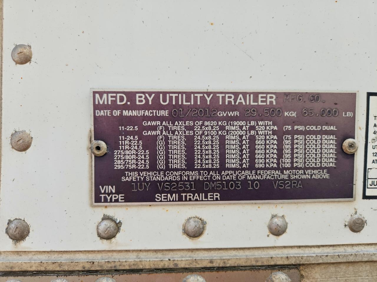 2013 Utility Trailer Manufactu Trailer-Refrigerated Van Trailer