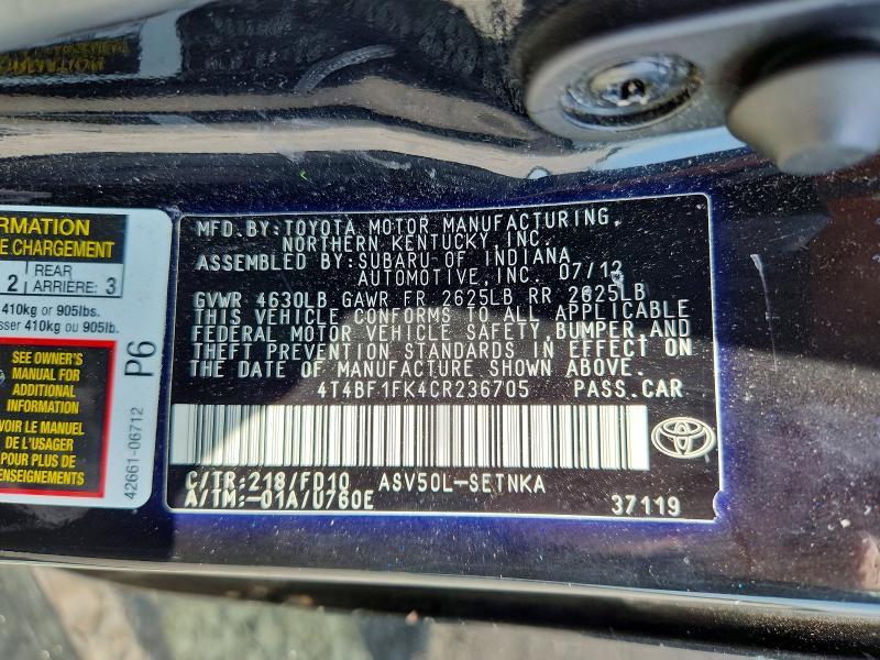 2012 Toyota Camry le