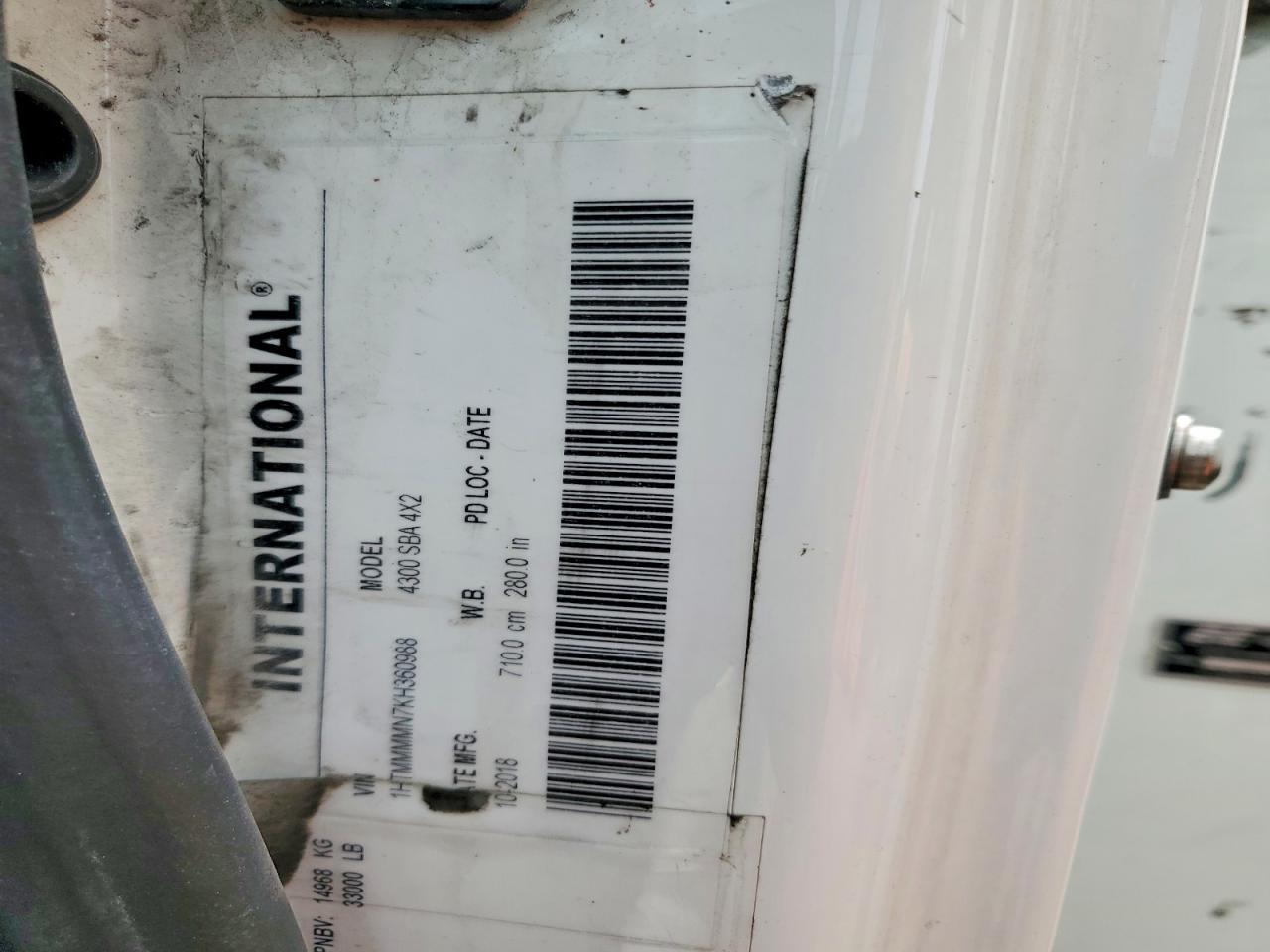2019 International 4300 BOX Truck