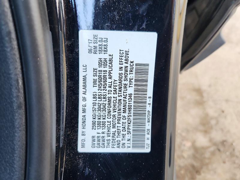 2017 Honda Ridgeline RTL