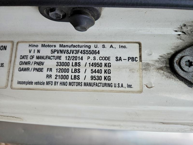2015 Hino 338 BOX Truck