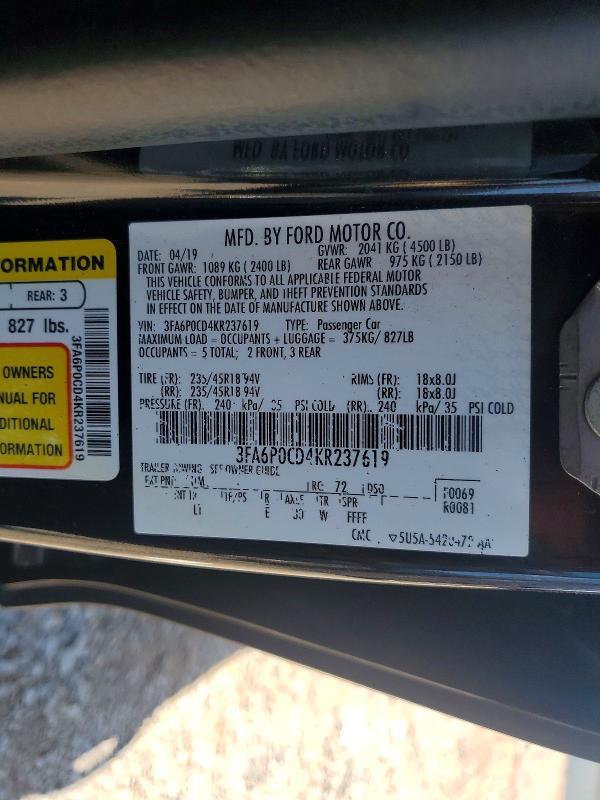 2019 Ford Fusion sel