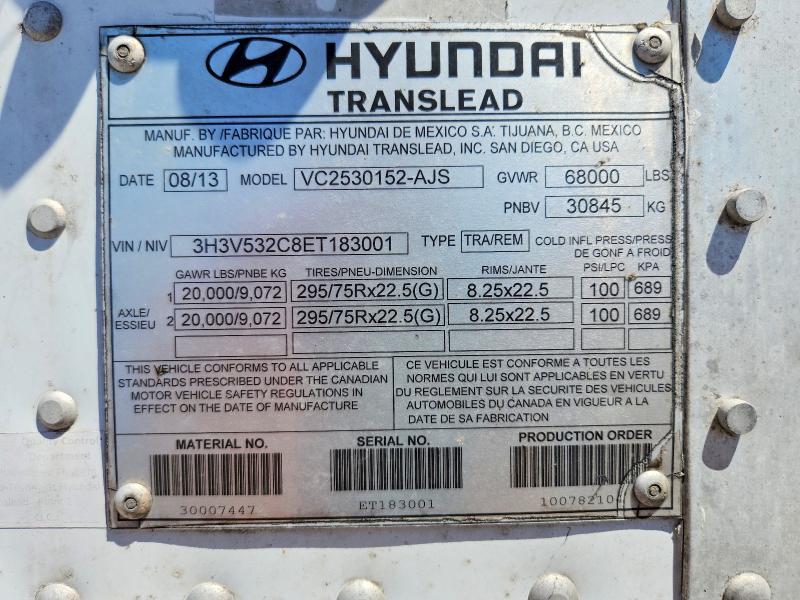 2014 Hyundai Translead Inc 2014 Hyundai Translead VC2530152-AJS DRY Van Trail