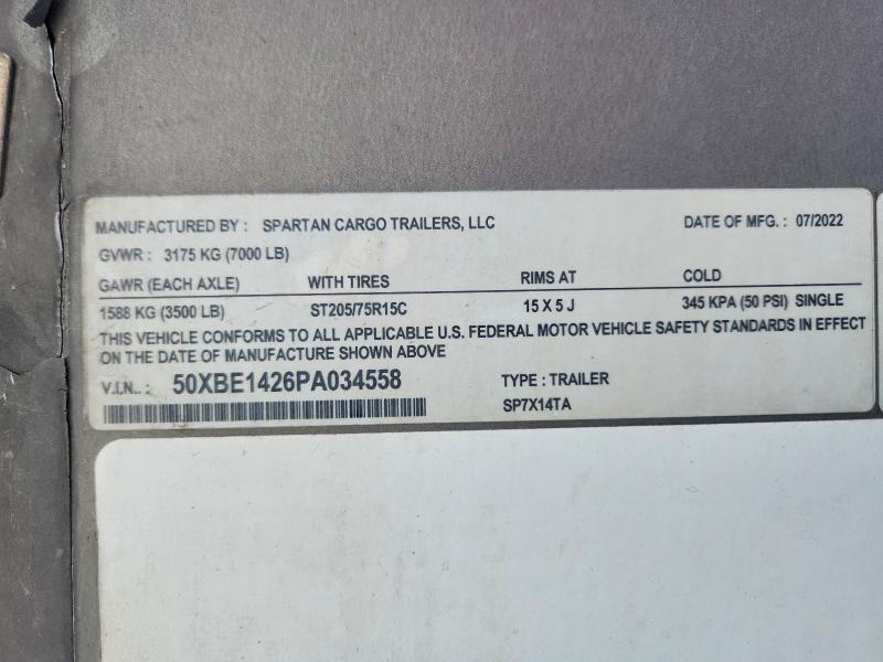 2023 Spartan Cargo SP7X14TA Enclosed Cargo Trailer