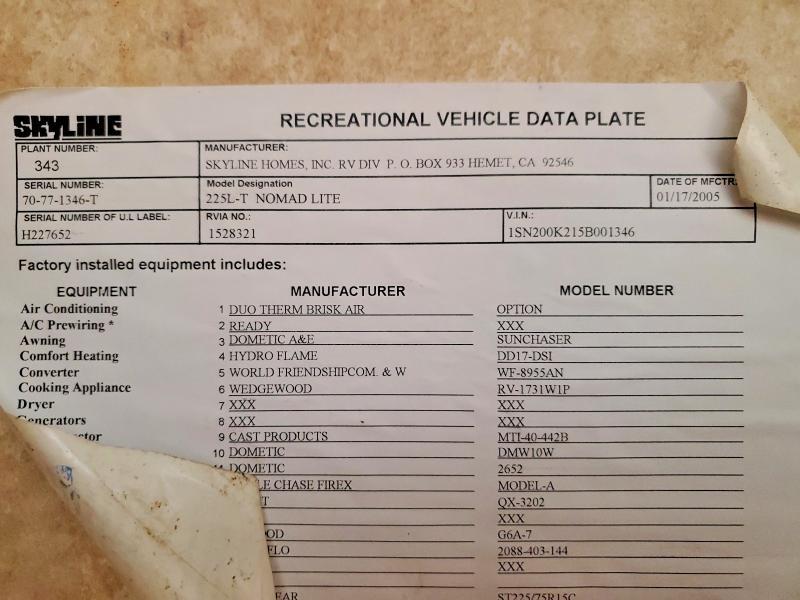 2005 Nomad 2005 Skyline Nomad-camper
