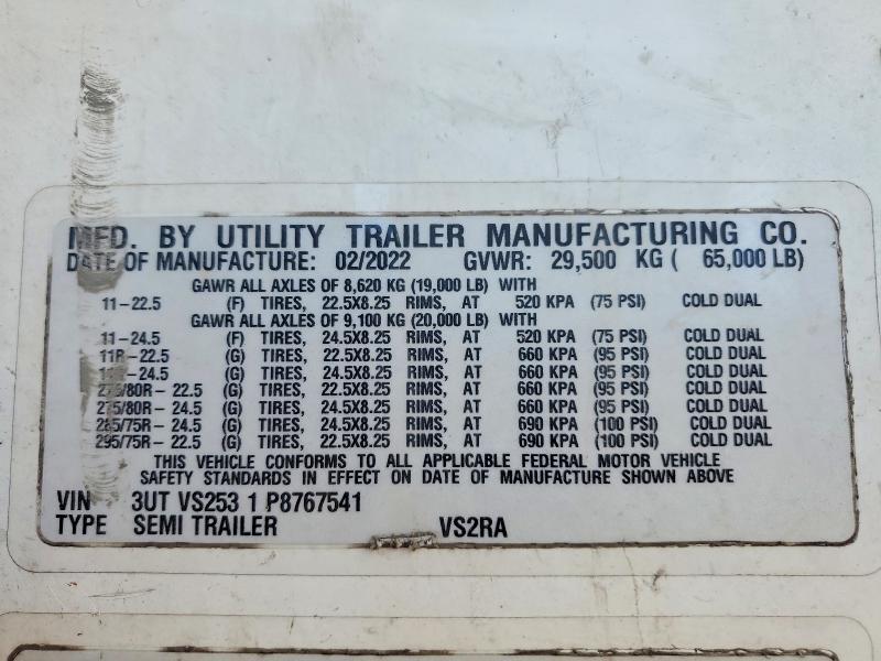 2023 Utility VS2RA Refrigerated Van Trailer