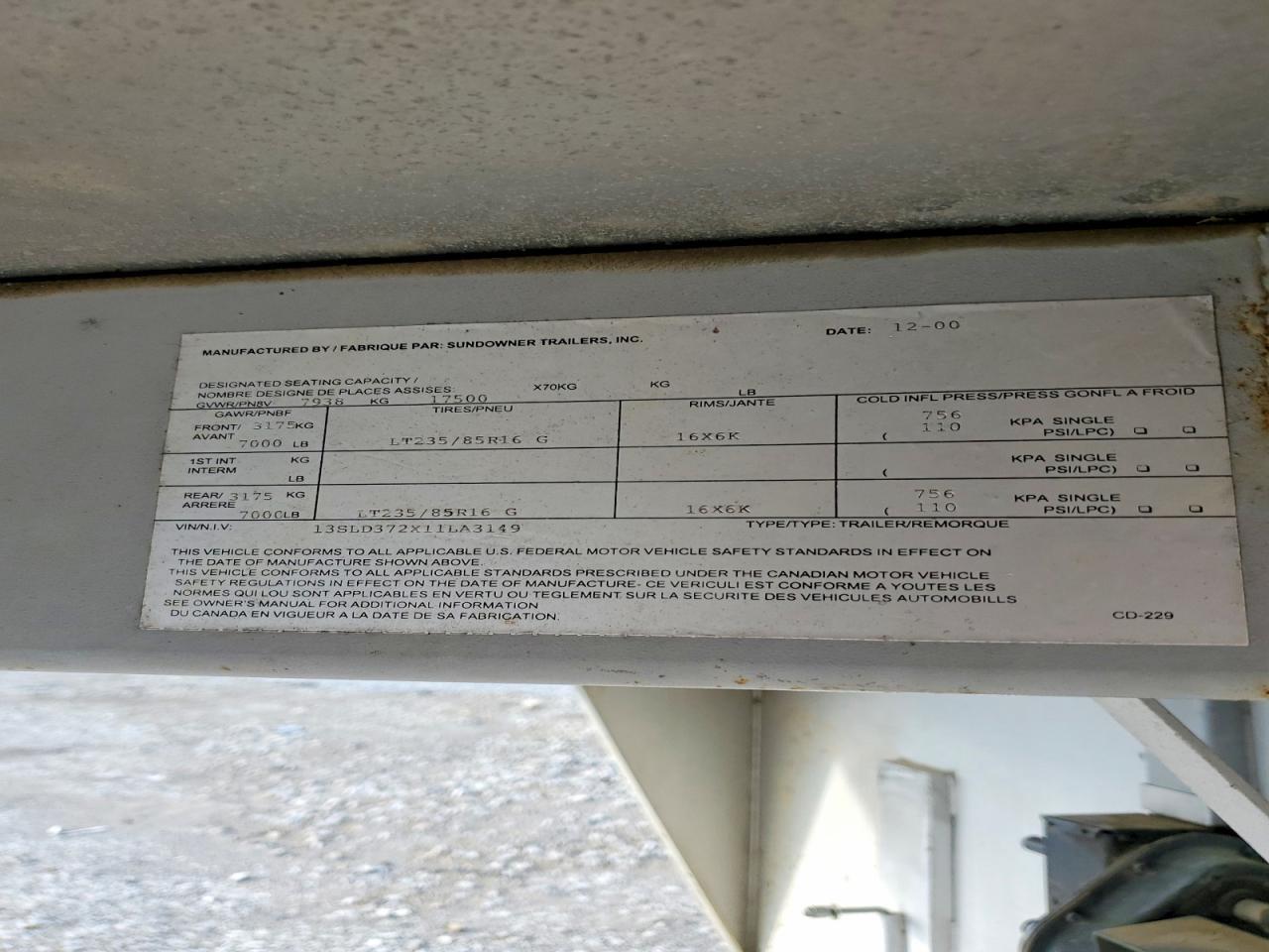 2001 Sundowner Owner CD-229 Horse Trailer