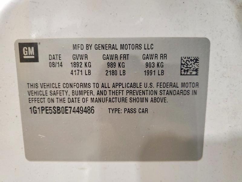 2014 Chevrolet Cruze lt
