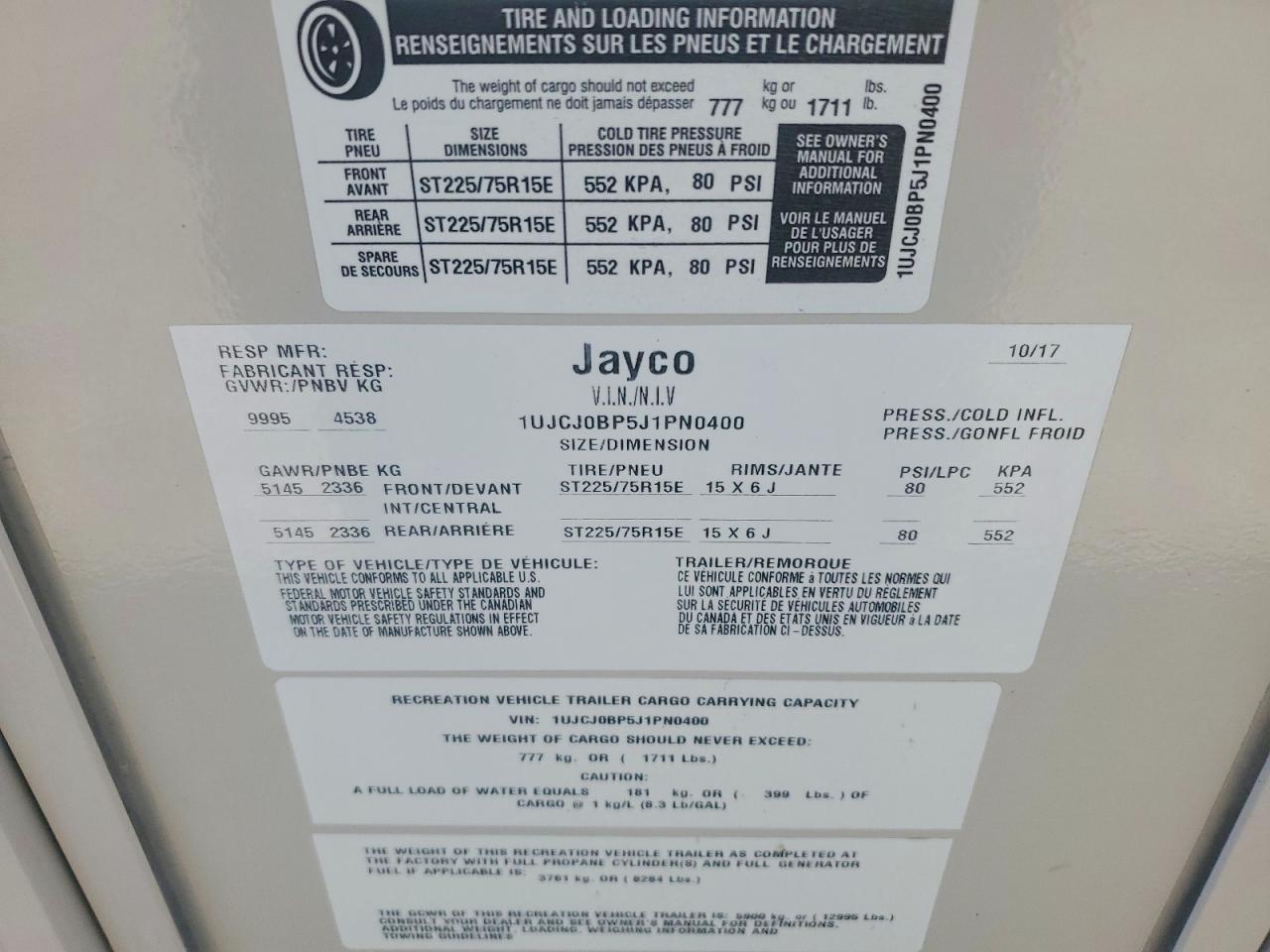 2018 Jayco CO Eagle HT Camper