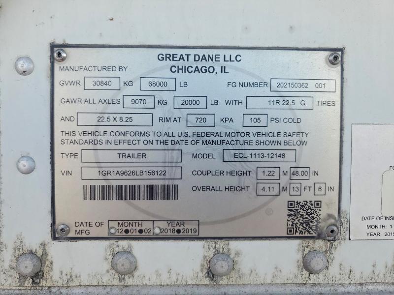 2020 Great Dane 2020 Great Dane ECL-1113-12148 Refrigerated Van TR