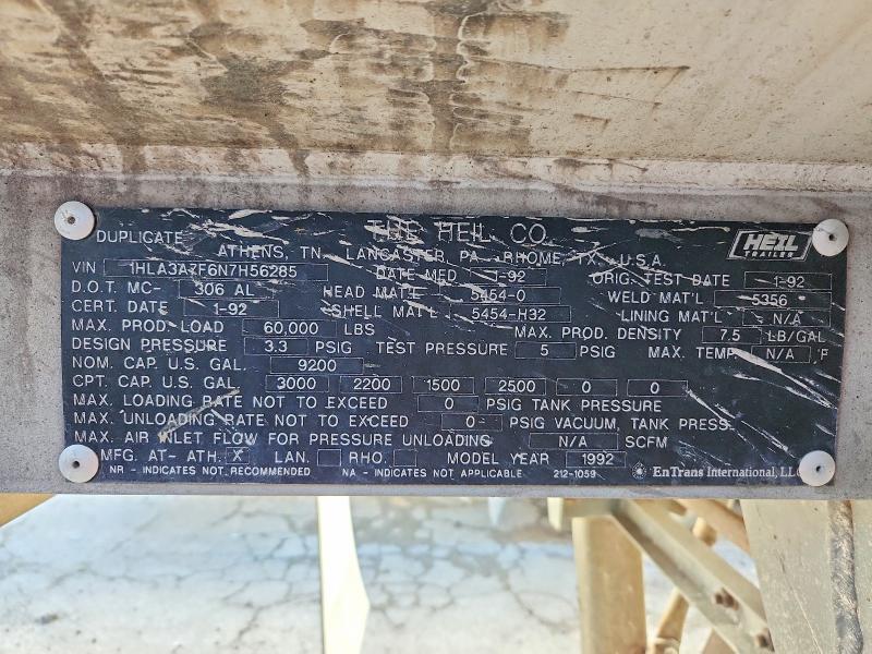 1992 Heil Tank Trailer