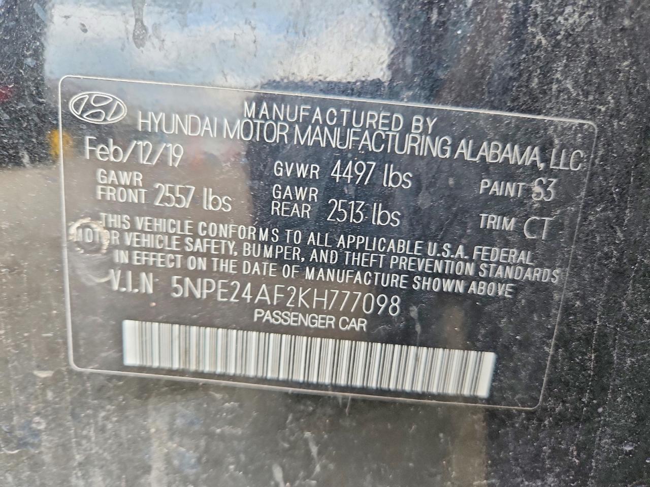 2019 Hyundai Sonata se