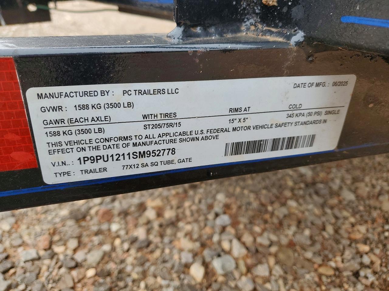 2025 Unknown 2025 PC 77X12 SA SQ Utility Trailer