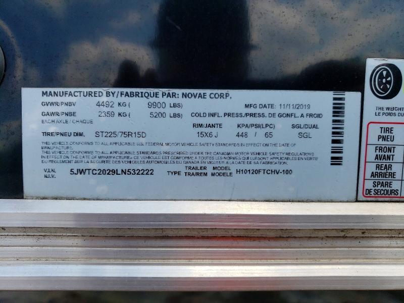 2020 H & H H10120FTCHV-100 Enclosed Cargo Trailer