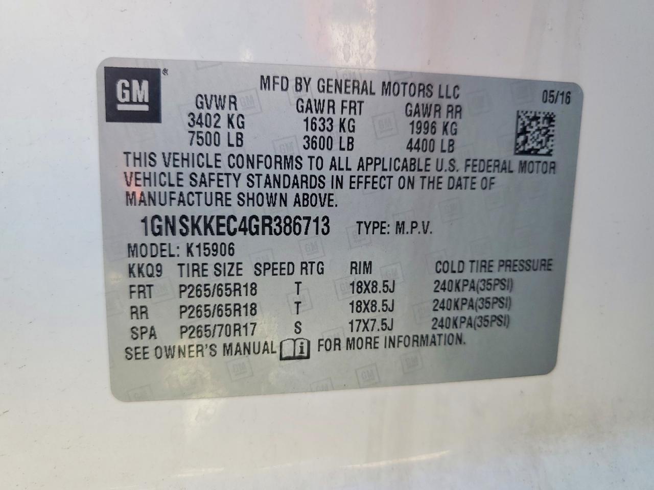 2016 Chevrolet Suburban K1500