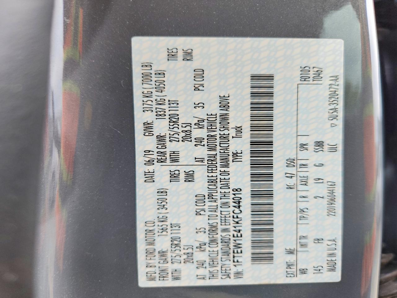 2019 Ford F150 Supercrew