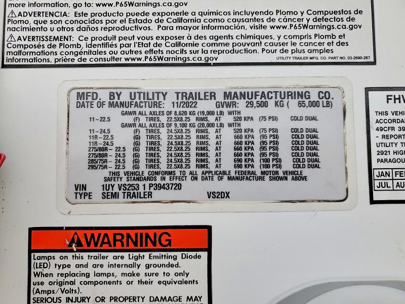 2023 Utility VS2DX DRY Van Trailer